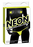 Neon Vibrating Crotchless Panty and Pasties Set - Green