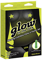 Glow In The Dark Vibrating Crotchless Panty and Pasties Set Bitch