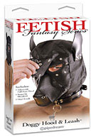 Fetish Fantasy Series Doggie Hood and Leash - Black