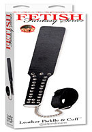 Fetish Fantasy Series Leather Paddle with Cuff