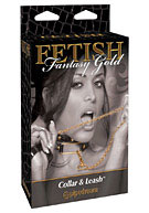 Fetish Fantasy Gold Collar & Leash - Black