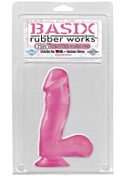 Basix Rubber Works - 6.5'' Dong with Suction Cup - Pink