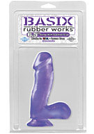 Basix Rubber Works - 6.5'' Dong with Suction Cup - Purple