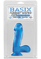Basix Rubber Works - 6.5'' Dong with Suction Cup - Blue
