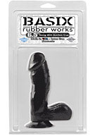 Basix Rubber Works - 6.5'' Dong with Suction Cup - Black