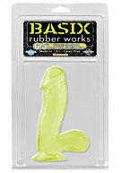 Basix Rubber Works - 6.5'' Dong with Suction Cup - Glow In The Dark