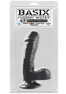 Basix Rubber Works - 7.5'' Dong with Suction Cup - Black