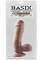 Basix Rubber Works - 7.5'' Dong with Suction Cup - Brown