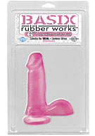 Basix Rubber Works - 6'' Suction Cup Dong - Pink