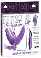 Fetish Fantasy Elite Vibrating Double Delight Strap-On - Purple