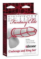 Fetish Fantasy Elite Cockcage and Ring Set - Red