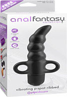 Anal Fantasy Collection Vibrating P-Spot Ribbed - Black