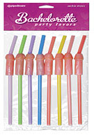 Bachelorette Party Favors Pecker Straws - 8pc.