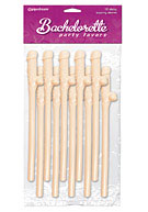 Bachelorette Party Favors Dicky Sipping Straws Flesh 10pc.
