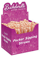 Bachelorette Party Favors Pecker Sipping Straws - Display