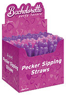 Bachelorette Party Favors Pecker Sipping Straws - Display