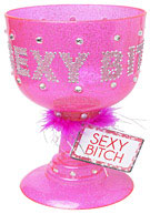 Bachelorette Party Favors Sexy Bitch Pimp Cup - Dark Pink