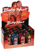 Body Heat Warming Massage Lotion Assorted 8 oz. (236ml) Bottles - Display