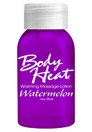 Body Heat Warming Massage Lotion 1 oz. (29ml) - Watermelon