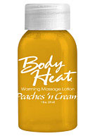 Body Heat Warming Massage Lotion 1 oz. (29ml) - Peaches 'N Cream