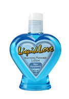 Liquid Love Warming Massage Lotion Blue Raspberry 4 oz. (120ml) - Blue Raspberry