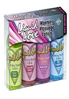 Liquid Love Warming Massage Lotion Sampler 4-Pack 1 oz. (29ml)