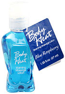 Body Heat Warming Massage Lotion Blue Raspberry 1.25 oz. (37ml) - Blue Raspberry